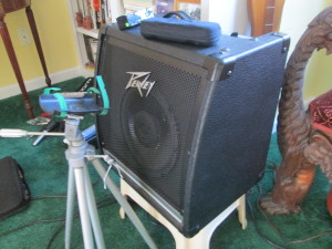 Peavey KB2 with stand for Zoom H4.  Love that amp!